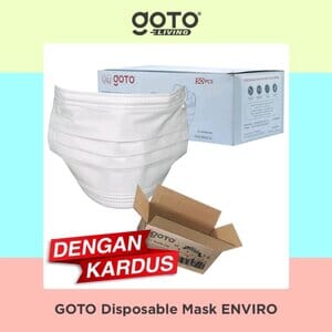 Masker Non Medical 3 Ply 50 pcs, Goto Disposable Facemask Enviro, Original