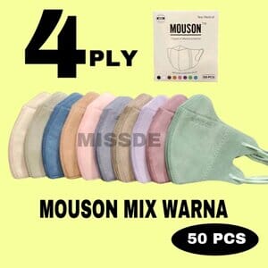 Masker Non Medis 4 Ply 50 pcs, Masker Duckbill Mouson, Original