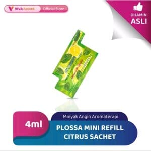 Sachet Isi Ulang Minyak Angin Aromaterapi, Plossa Mini Refill Citrus Sachet 4 mL, Original