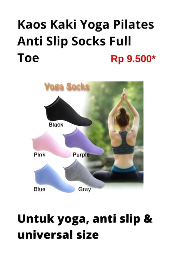 Gambar Kaos Kaki Yoga Pilates Anti Slip Socks Full Toe